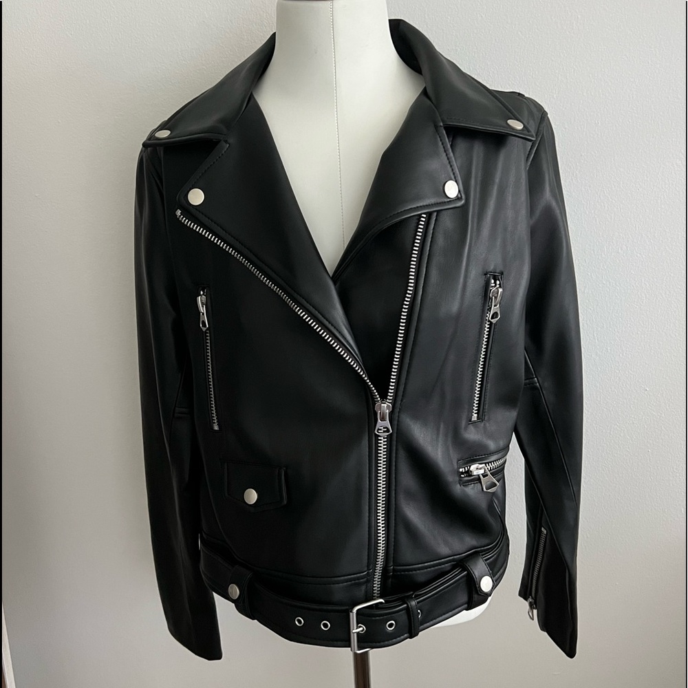 Zara black leather jacket